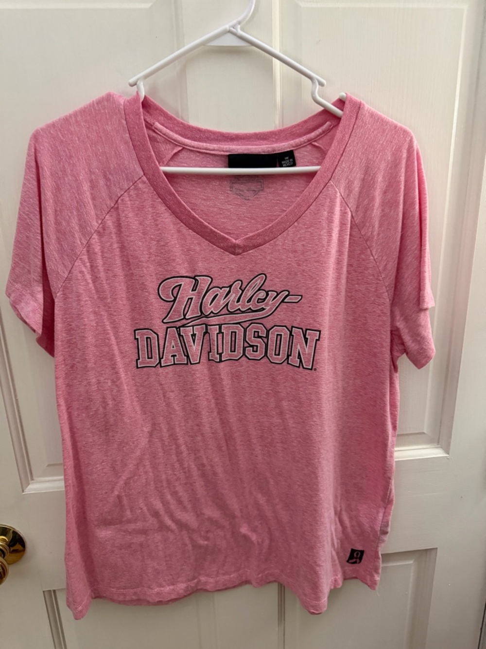 Harley-Davidson Pink V-Neck Short Sleeve Tee